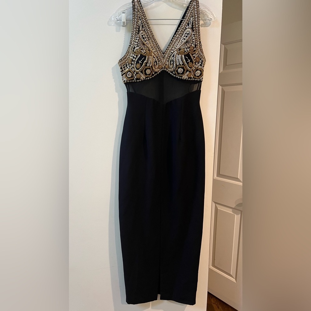 Vintage Alyce Designs Beaded Shear Evening Gown/Prom/Wedding Women’s Size 4 - Picture 7 of 8